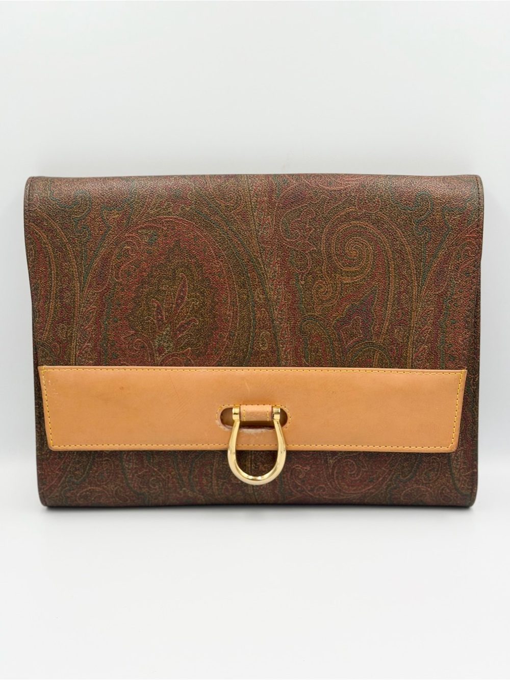 Vintage Large Etro Paisley foldover clutch/ Shoulder bag